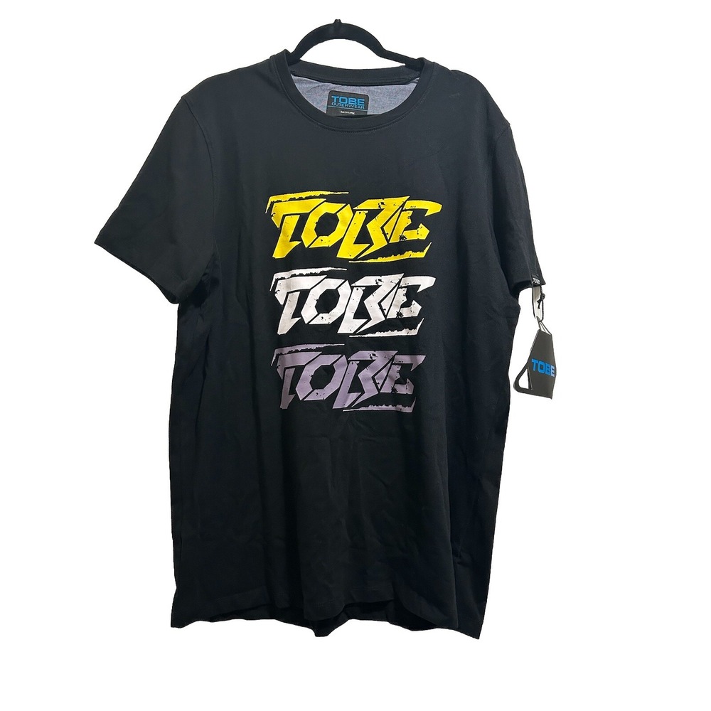 Tobe‎ Outerwear Black Short Sleeve Graphic Logo Tee TShirt Mens Size 2XL New